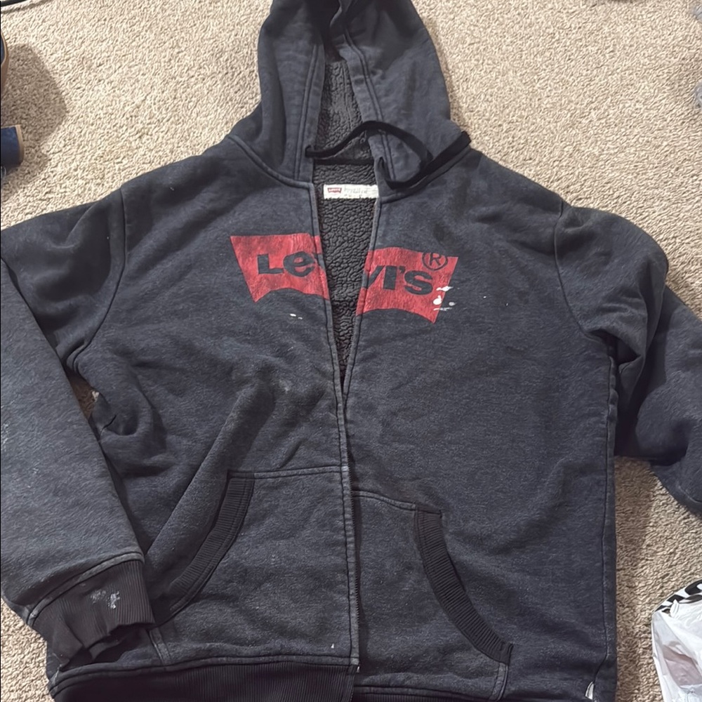 Levi's Black Hoodie with Red Logo